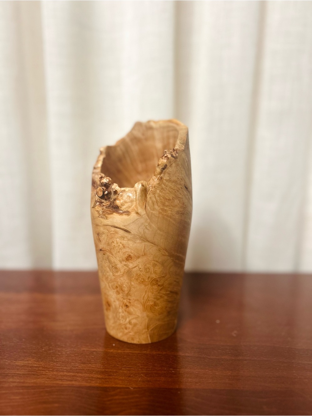 Wood Vase | Handcrafted Maple Burl Live Edge Rustic Home Decor